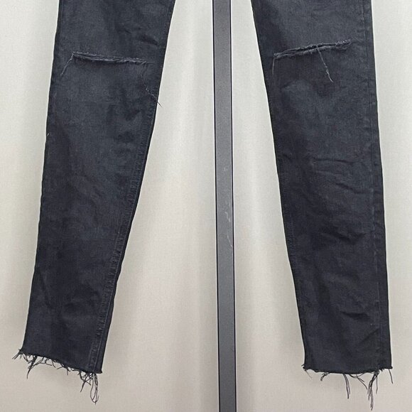 Free People Jeans Womens 26 black skinny denim boho casual distressed - Picture 3 of 9